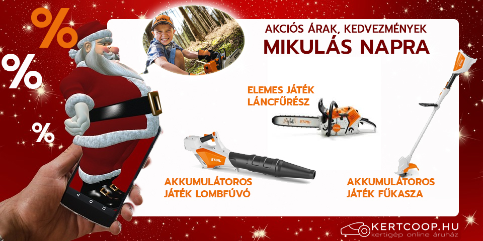 Mikulás akció, Stihl gyermek játékok kedvezménnyel