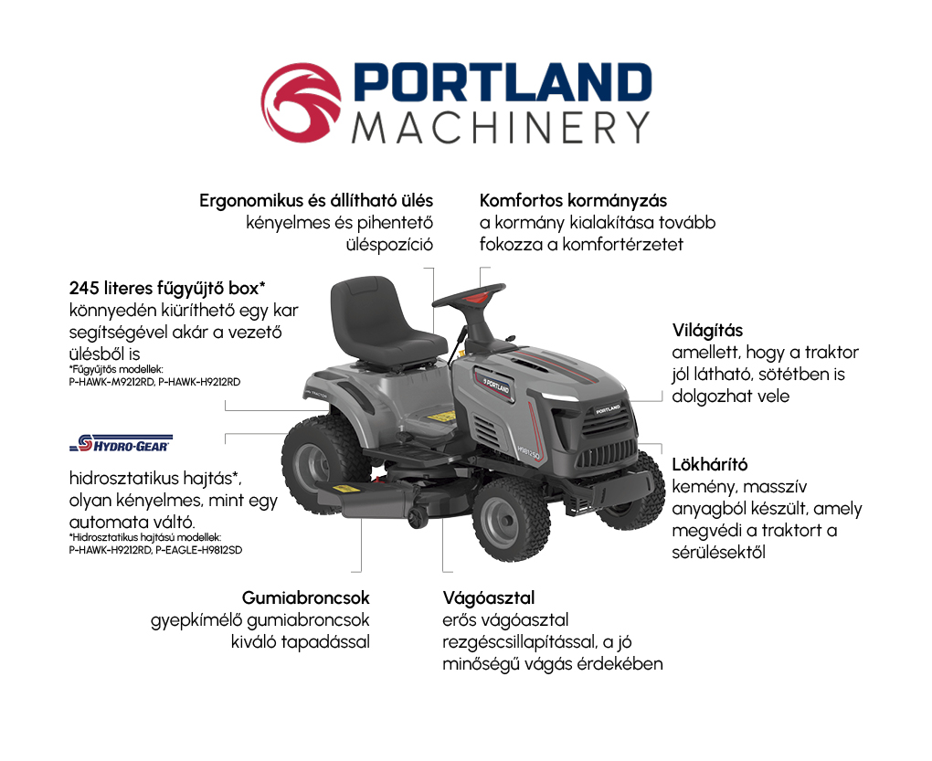 portland machinery fűnyírótraktor